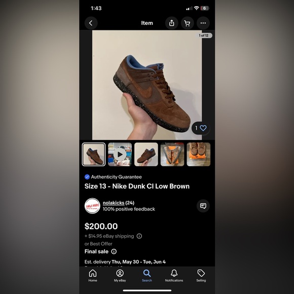 Nike Dunk Low CL Baroque Rustic Brown Men’s Size 7.5/Women’s Size 9 - Picture 13 of 15